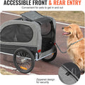 VEVOR Dog Bike Trailer, Supports up to 88 lbs, Pet Cart Bicycle Carrier, Easy Folding Frame with Quick Release Wheels, Universal Bicycle Coupler, Reflectors, Fl