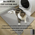 Cat Litter Mat, Double Layer Cat Litter Box Mat (24x18 Inch, Gray)