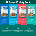Wet Cat Food, Sea Protein Selection, Grain Free Morsels - 3oz, 12 Pouches