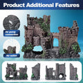 CousDUoBe 14 Pcs Aquarium Decorations Large Kit，Castle Fish Tank Bubbler Decorations，Starfish Barrel, Resin Cave Rock,Re