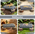 Lizard Scratching Pad, Volcanic Rock Basking Platform with Wooden Pile Bearded Dragon Hides and Caves, Small Animal Cage