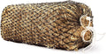 Bloomoak Slow Hay Net Feeder for Horses, Durable Soft Black PE 2/3 String Hay Bales Bags, Fit 36x18x18 to 47x25x17 Inche