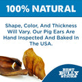Best Bully Sticks Pig Ears - 25 Count (Pack of 1) - All Natural, USA Baked and Packed, Single Ingredient, Easily Digesti