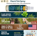 ALZOO Natural Flea and Tick Repellent Spray for Dogs, Effectively Repels Fleas, Ticks & Mosquitos, Plant-Based Active In