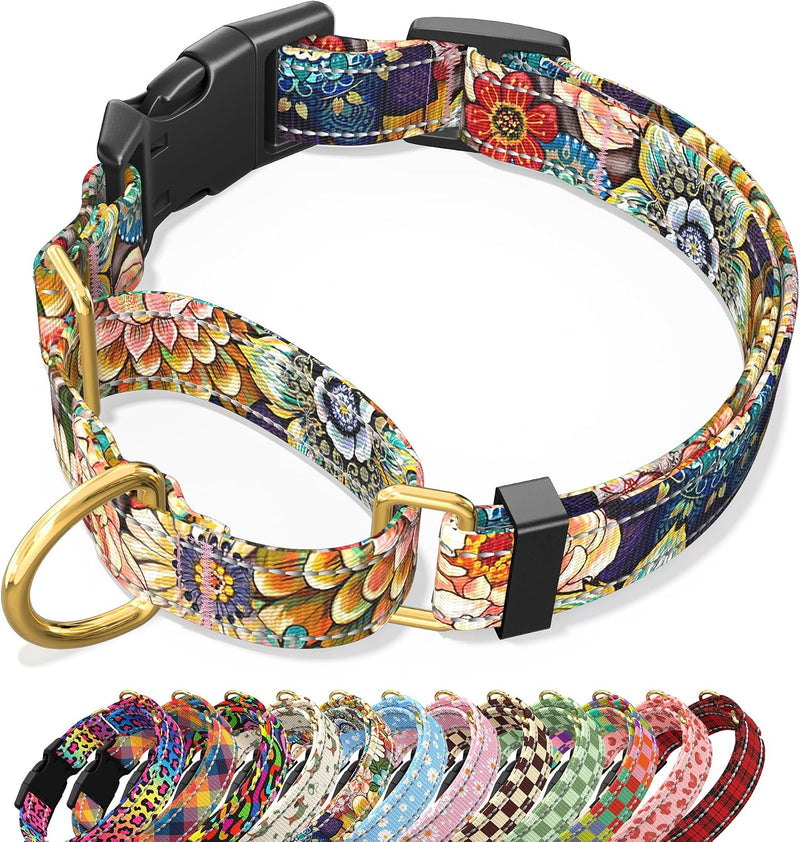 Martingale Dog Collar for Small Dogs, Reflective Puppy Collars, Mandala