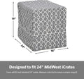MidWest Homes for Pets Small Dog Crate Cover Featuring Teflon Fabric Protector, Poly-Cotton Privacy Kennel Cover Fits Most 24-inch Crates, Gray Designer Print, Washable, Reduces Barking