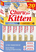 INABA Churu Kitten Cat Treats Lickable Tubes, Tuna Chicken Variety, 20ct