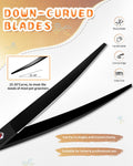 Hucholite Dog Grooming Scissors, Curved Scissors for Dog Grooming, 7.9 inch, 30 Degree of Curved Blade,Light Weight, Stainless Steel Pet Shears for Trimming Face and Paws(Curved, Pitch-Black)