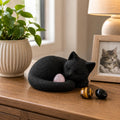 Black Cat Urn for Ashes with Crystal Stones Memorial Keepsake