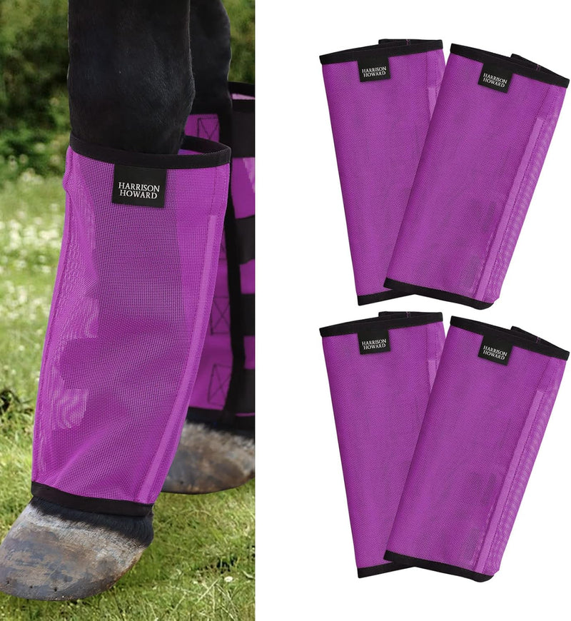 Harrison Howard Loose Fitting Fly Boots UV-Protective Extra Tough Mesh Ventilated Four Fasteners Stay-on Design Protect 