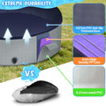 Bamda Foldable Dog Pool - 47" Kiddie Pool with Hard Plastic - Non-Slip Thickened Bottom Portable Pet Swimming Pool for Small Medium Large Dogs, Puppies & Kids(Gray) | Non-Slip, Thickened Bottom,Scratch-Resistant,Includes patches