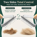 Freshly Bailey Dematting Comb for Cats and Dogs, Mat Remover and Deshedding Grooming Tool, Safe Detangler for Matted Fur, Double Sided Undercoat Rake