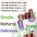 Nature Gnaws Beef Trachea Crunch Wraps for Dogs (3 Count) - Long Lasting Natural Beef Jerky Dog Chew Bones - Rawhide Free