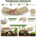 HERCOCCI Bearded Dragon Tank Accessories, 9Pcs Reptile Plants Vines Hammock Bridge Jungle Climber with Suction Cups Terr