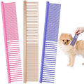 3 Pcs Stainless Steel Grooming Combs for Matted and Tangled Long Hair - Pet Guide Clippers for Dog and Cat