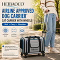 Expandable Pet Carrier with Wheels for Cats & Small Dogs, Air Travel Bag