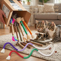 GREMBEB Cat Toys 12PCS Catnip Toy for Indoor Kitten Toys Cat Chew Stick for Dental Cleaning Teeth Cat Silvervine Matatabi Rope Treat Kitty Feather Snack for for Kick Molar Scratch Self Play
