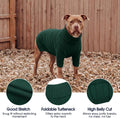 IECOii XXL Dog Sweater,Thermal Knit Big Dog Sweater Christmas,Pet Turtleneck Doggy Sweatshirt for Extra Large Dogs Boy Girl,Stretchy Large Dogs Cold Weather Outfit Pitbull Clothes,(Green XXL)