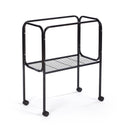 Prevue Pet Products Bird Cage Stand with Shelf - Medium Metal Cage Stand with Rolling Wheels, Bird Stands for Inside, Mid-Height Shelf for Cage Accessories, Toys, and Storage - Black