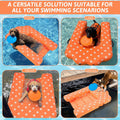 Halloscume Dog Inflatable Boat Ramp with Electric Pump Foldable Floating Dock Water Ramp with Traction Rope and Flying Discs for Dog to 220 Lbs Pool, Dock, Lake