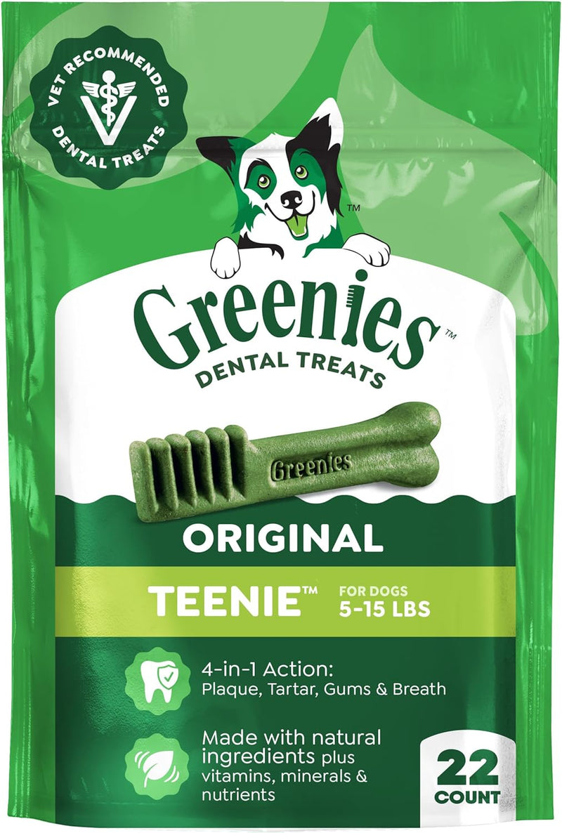 Greenies Teenie Original Natural Dental Dog Treats, Chicken, 22 Count