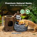 3-in-1 Reptile Water Fountain 550ML with Food Dish & Hideout