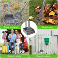 Non-Breakable Pooper Scooper, Dog Pooper Scooper Tray & Rake Set with Adjustable Stainless Steel Long Handle for Large M