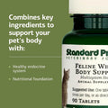 Standard Process Inc. Feline Whole Body Support - Nutritional Cat Supplement for Multisystem Health - Daily Maintenance - 90 Tablets