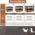 KOOPRO 32 Inch Dog Crate Furniture with Cushion for Large Medium Dogs, Wooden Heavy Duty Dog Kennel with Double Doors, Decorative Pet House Dog Cage Side End Table Indoor, Sliding Door Chew-Resistant