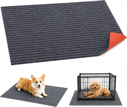 47"x32" Dog Crate Mat, Waterproof Non-Slip Washable Kennel Floor Protector