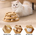 ZOMISIA Cat Ball Track Toy with Puzzle Top, Wooden Cat Toys for Indoor Cats with Spinning Balls, Interactive Large Cat Ball Tower for Kitten Kitty Exercise Mental Physical