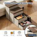 4-Step Wide Dog Stairs with Hidden Storage 23" H, Non-Slip Dog Steps for High Bed Couch Car, Jiont-Friendly Pet Stairs R