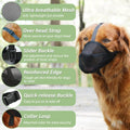Mayerzon Dog Muzzle, Patented Soft Mesh Muzzle for Small Medium Large Dogs for Scavenging Biting Licking and Chewing, Allows to Pant and Drink (L, Black)