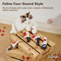 Potaroma 4Pcs Cat Toys, Horror Halloween Knife-Shaped Kitten Catnip Crinkly Sound Toys, Indoor Exercise for All Cat Breeds 6.5 Inches