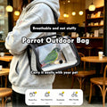 Bird Carrier Backpack with Breathable Mesh Windows, Portable Parrot Travel Cage with Perch and Removable Tray, Hands Fre