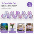 10 Pcs Glass Decorative Marbles, Luminous Fish Tank Landscape Accessory