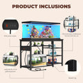 GRLEAF 55-75 Gallon Aquarium Stand: 1000LB Capacity, Built-In Power Outlets, 3-Tier Shelves for Fish Tank Accessories St