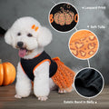 cyeollo Dog Halloween Dress, Pumpkin Print Tulle Outfit with Hair Bow, 2XL