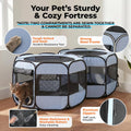 2-in-1 Pop Up Dog Playpen Cat Pet Puppy Playpen, Non-Detachable
