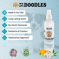 Dog Cologne & Perfume, Deodorizing, Long Lasting After Bath, Deodorant For Smelly Dogs, Pawfume For Pets, Odor Eliminator Spray Puppies, Fresh Cotton [We Love Doodles]