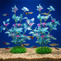 2Pcs Silk Aquarium Plants 13" Cyan Silk Plants for Fish Tank Goldfish