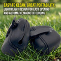 Hampton Distribution Silicone Dog Treat Pouch, Black, BPA Free Pet Treat Pouch for Pet Training with Magnetic Closure, W