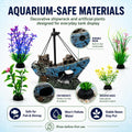 7 Pcs Shipwreck Aquarium Decorations Aquarium Plants for Fish Tank Decor