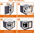 Loyareal Cat Houses for Indoor Cats - Large Cat Bed Cave with Scratch Pad and Fluffy Ball, Foldable Cat Condo Hideaway with Reversible Cushion for Multi Small Pet, Dark Grey