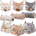 Abbylike 9 Pieces Rat Hammock 3 Tier Guinea Pig Ferret Hammocks Small Pet Hanging Tunnel Glider Toy Guinea Pig Ferret Hi