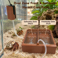 Hermit Crab Bubbler Pool,Dual Freshwater & Saltwater Zones Water Bowl