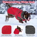 Dogcheer Dog Winter Coat, Waterproof Dog Jacket with Zipper Leash Opening