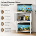 Herture 5-10 Gallon Fish Tank Stand, Metal Double Aquarium Stand with Cabinet for Fish Tank Accessories Storage, Heavy D