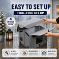 Outdoor Cat House Weatherproof for Spring Summer, Portable Cat Shelter for Stray Cats, No Installation Foldable Cat Tent Enclosure, Ventilated Pet House for Outside Camping Patio Garden（Unheated