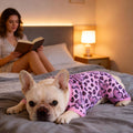 Dog Summer Pajamas Onesie Soft Breathable Puppy Jumpsuit Lightweight Dog Clothes for Small Medium Dogs Cat Pet Clothes(Pink Leopard, Medium)